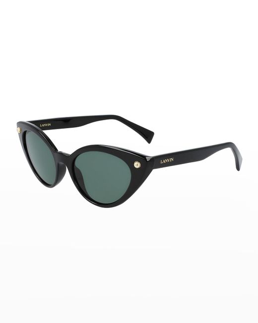 Lanvin Green Dramatic Plastic Cat-eye Sunglasses