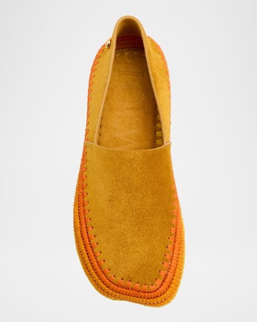 Loewe Yellow Rio Suede Espadrilles