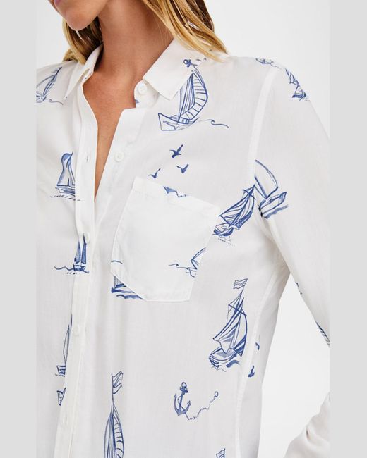 Rails White Kathryn Button-Front Shirt