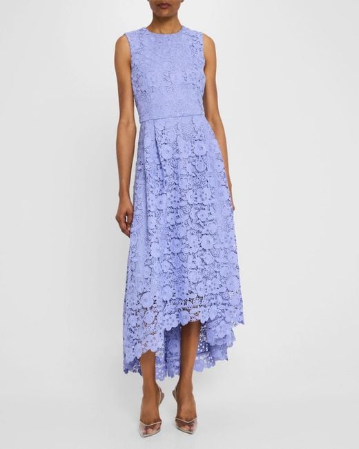 Shoshanna Daniela High-Low Floral Lace Maxi Dress in Blue | Lyst