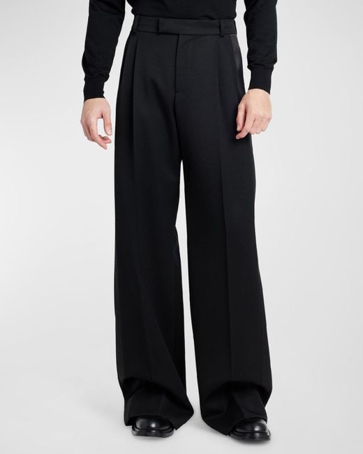 Alexander McQueen Black 2-pleat Baggy Wool Trousers for men