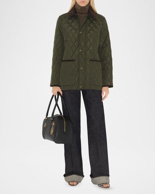 Burberry Green Quilted Barn Jacket