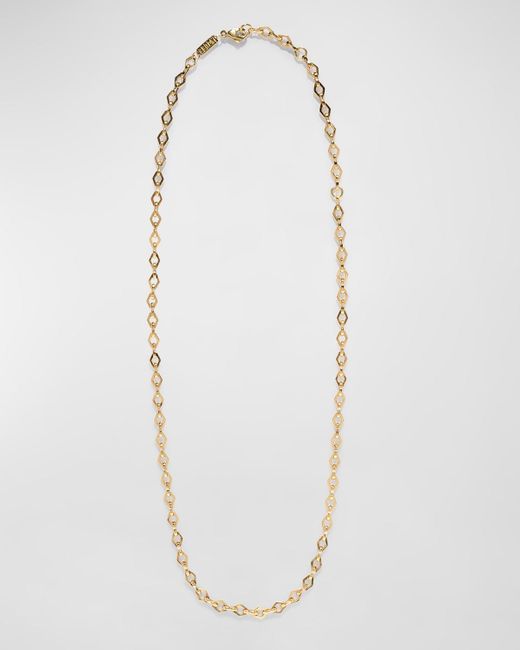 Azlee White 18k Yellow Gold Medium Lozenge-link Chain Necklace, 20"l