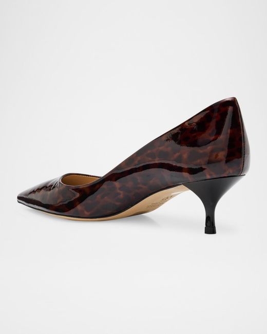 Stuart Weitzman Brown Stuart Power Tortoise Leather Pumps