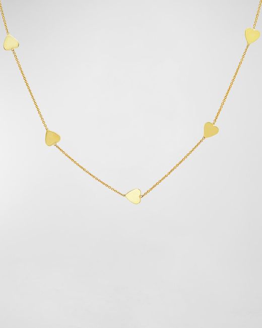 Jennifer Meyer Metallic 18k Yellow Gold Hearts By The Inch Necklace