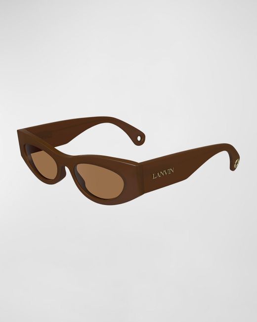 Lanvin Brown Signature Acetate Cat-Eye Sunglasses