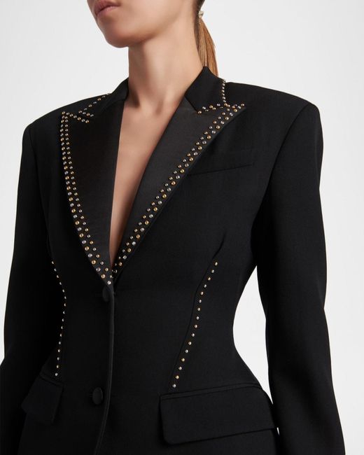 Versace Black Studded Single-Breasted Jacket