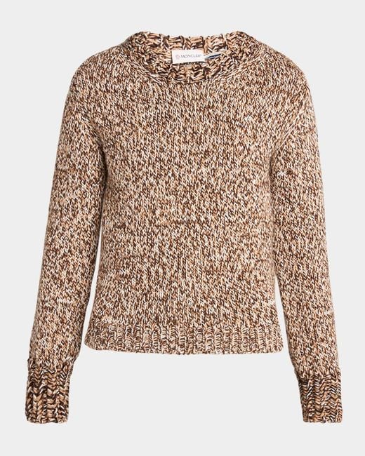 Moncler Brown Marled Wool Crewneck Sweater