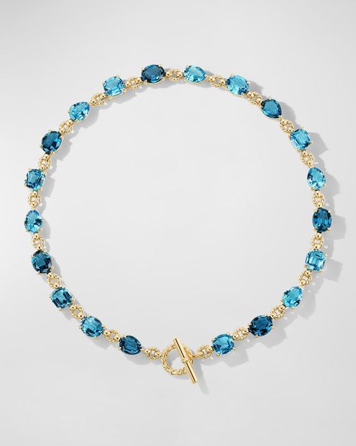 David Yurman Blue Marbella Necklace With Gemstones