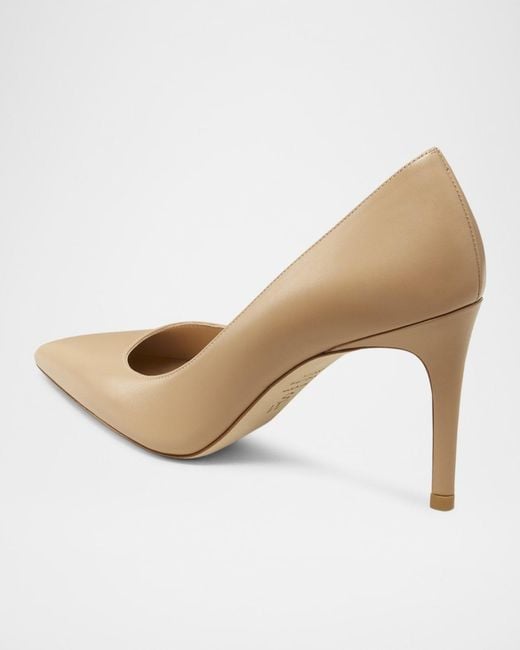 Stuart Weitzman Black Stuart Power 85 Leather Pumps