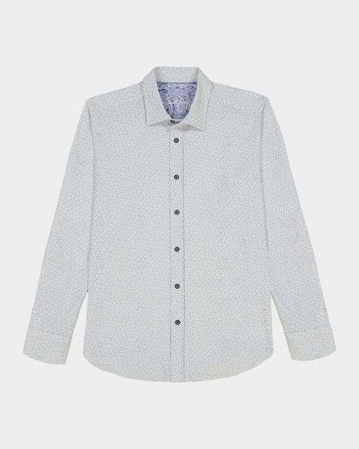 Robert Graham White Apos;S Asterik Micro-Geometric Button-Down Shirt for men