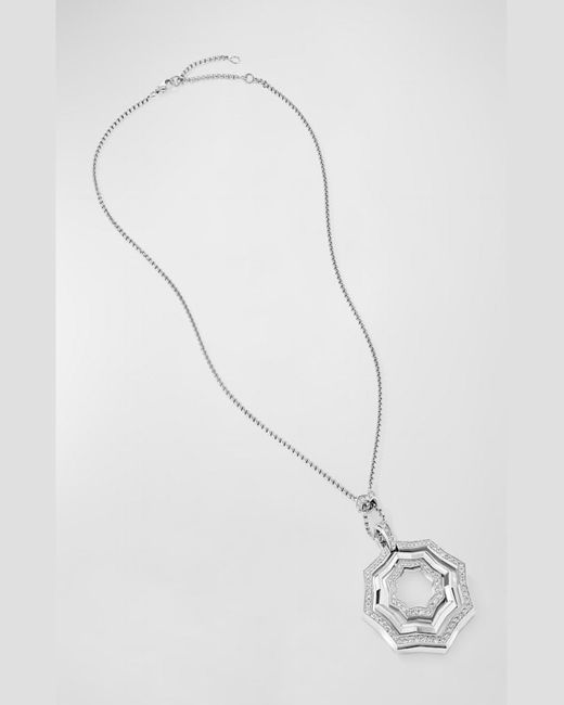 David Yurman White Stax Pendant Necklace With Diamonds