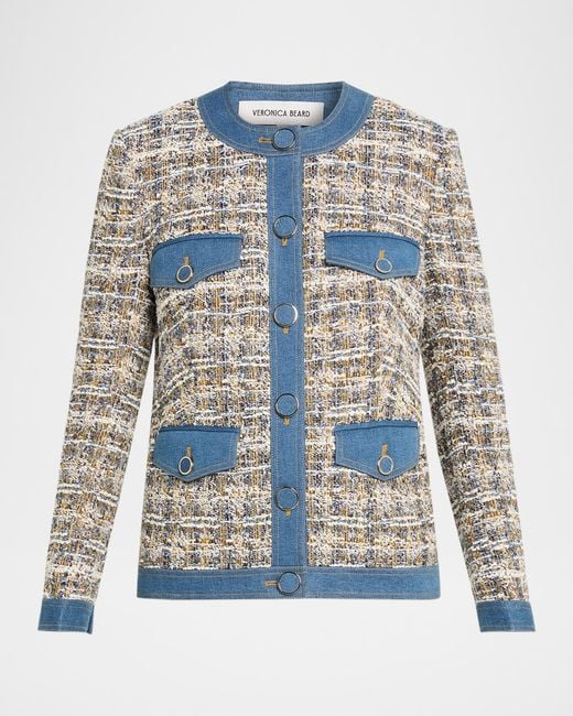 Veronica Beard Blue Tweed Ainslie Jacket