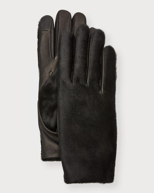 Agnelle Black Susan Full Haircalf Gloves