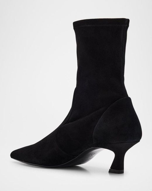 Stuart Weitzman Black 50Mm Vinnie Suede Stretch Booties