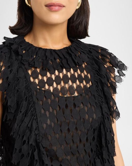 Ulla Johnson Black Daevy Lace Top