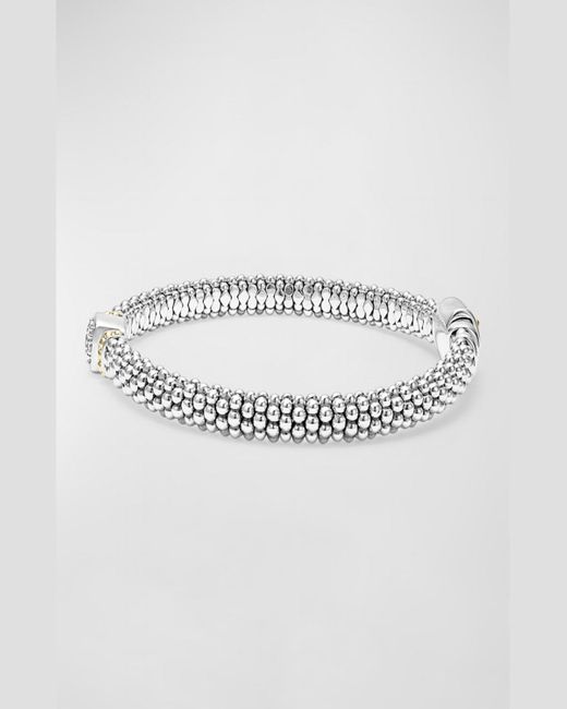 Lagos Metallic Rittenhouse Sterling Silver Diamond Rope Bracelet