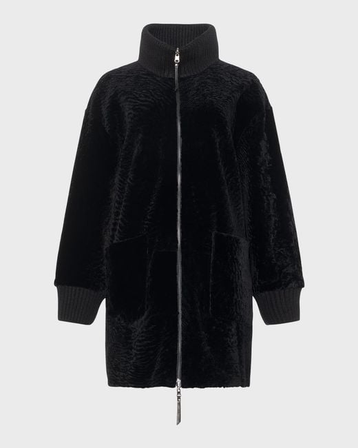Gorski Black Reversible Lamb Shearling Jacket
