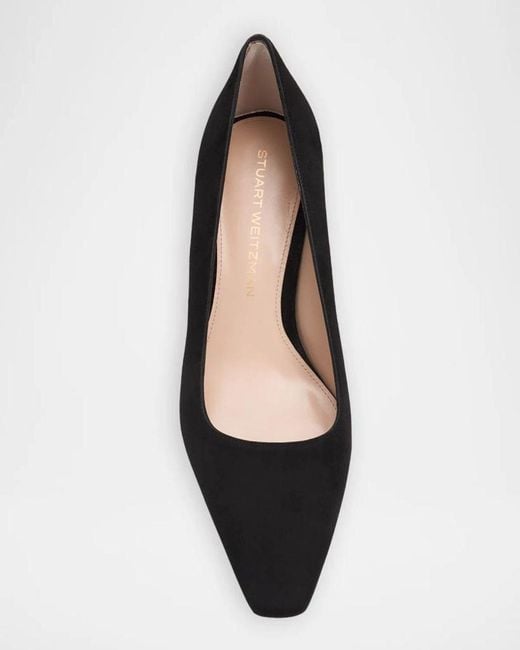 Stuart Weitzman Black Stassi 50Mm Suede Pumps