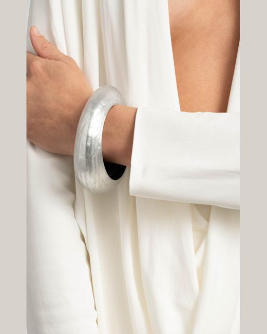 Alexis Gray Puffy Lucite Tapered Bangle Bracelet