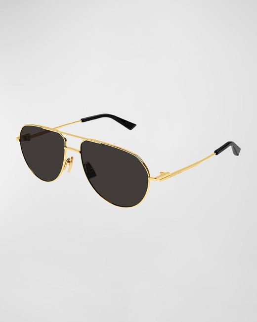 Bottega Veneta Multicolor Double-Bridge Metal Aviator Sunglasses for men