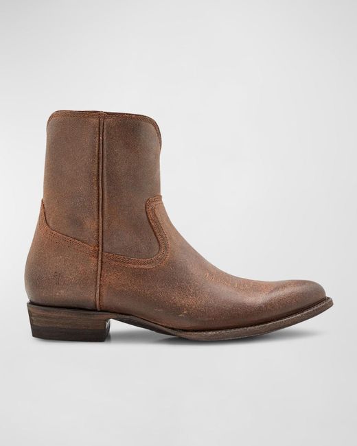 Frye Brown Austin Side-zip Leather Boots for men