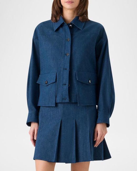 Akris Blue Hilly Stretch Denim Jacket