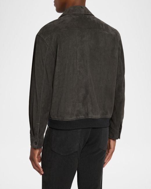 FRAME Black Apos;S Suede Bomber Jacket for men