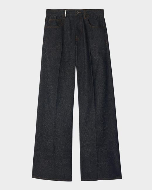 Burberry Blue Mid-Rise Wide-Leg Jeans
