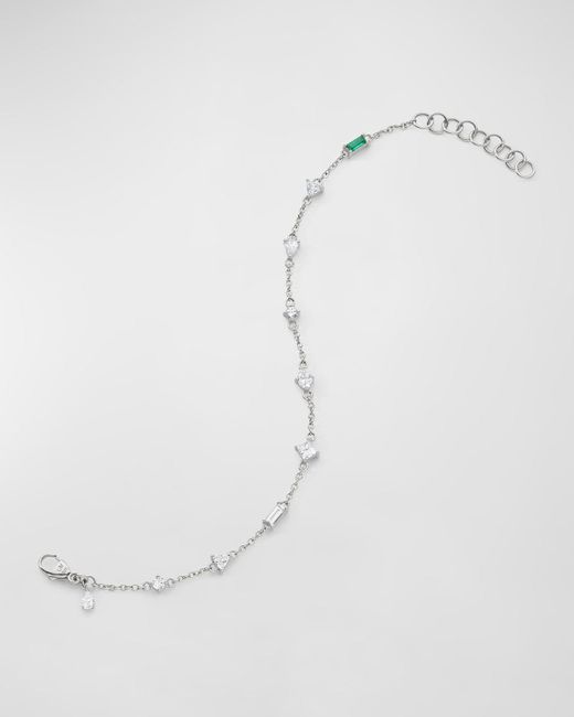 Monica Rich Kosann White Sterling Silver Multi-cut Rock Crystal Tennis Bracelet