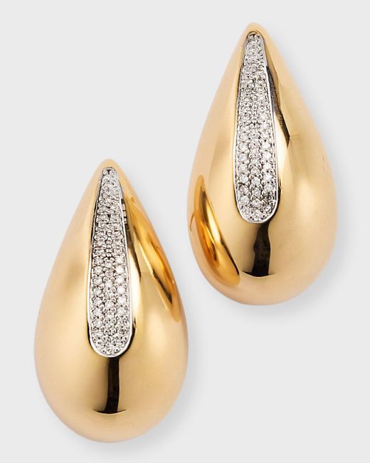 Siena Jewelry Metallic 14K Diamond Teardrop Earrings