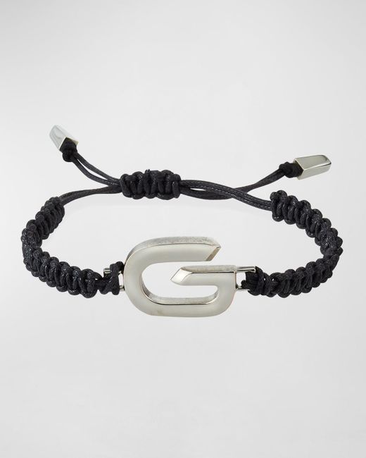 Givenchy Metallic G-Link Braided Cord Bracelet for men