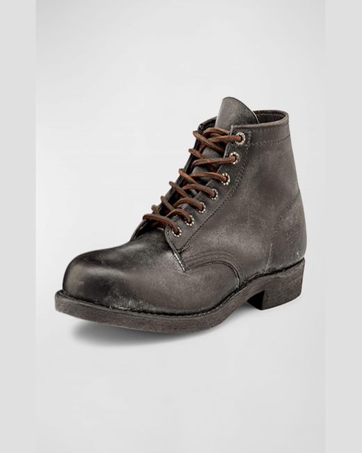 Frye Black Prison Lace-up Leather Ankle Boots for men