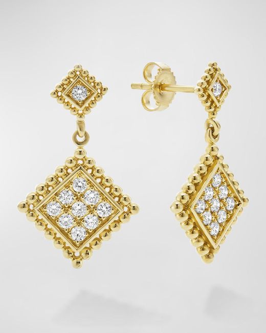 Lagos Metallic 18k Covet Diamond 13mm Post Earrings With Pave Drops