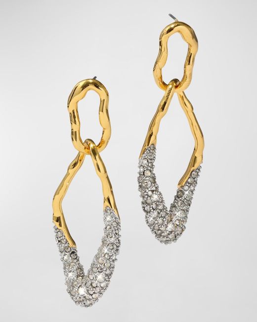 Alexis White Solanales Crystal Double Link Earrings