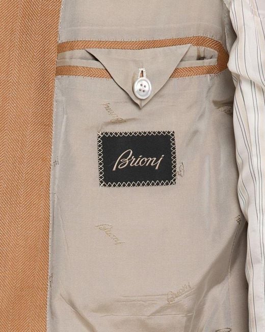 Brioni Brown Apos;S Single-Breasted Herringbone Blazer for men