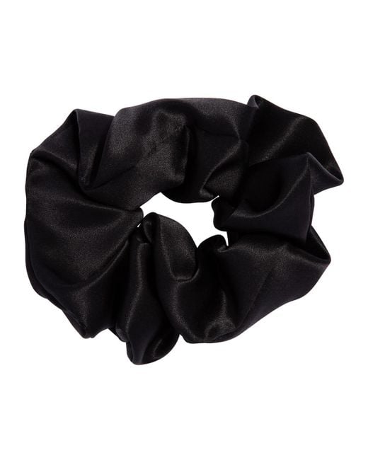 L. Erickson Black Silk Charmeuse Oversized Scrunchie