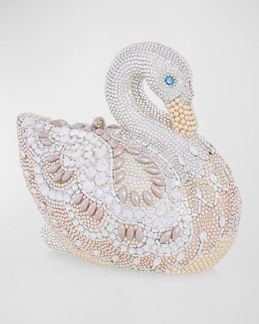 Judith Leiber Multicolor Swan Crystal Clutch Bag