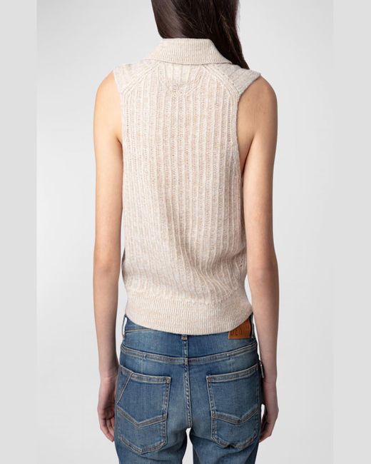 Zadig & Voltaire Blue Lunny Wool Sweater Vest
