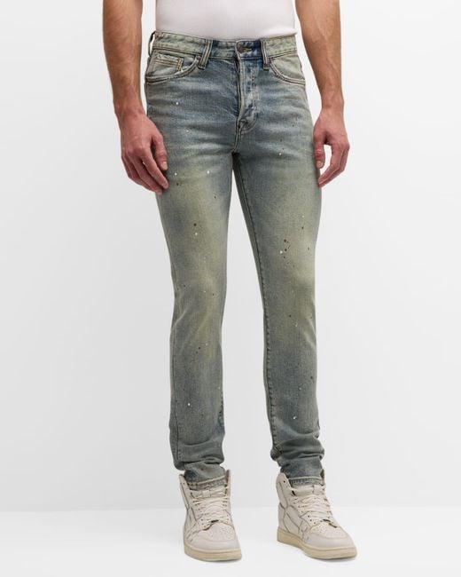 BBCICECREAM Gray Lunar Speckled Slim-Fit Denim Jeans for men