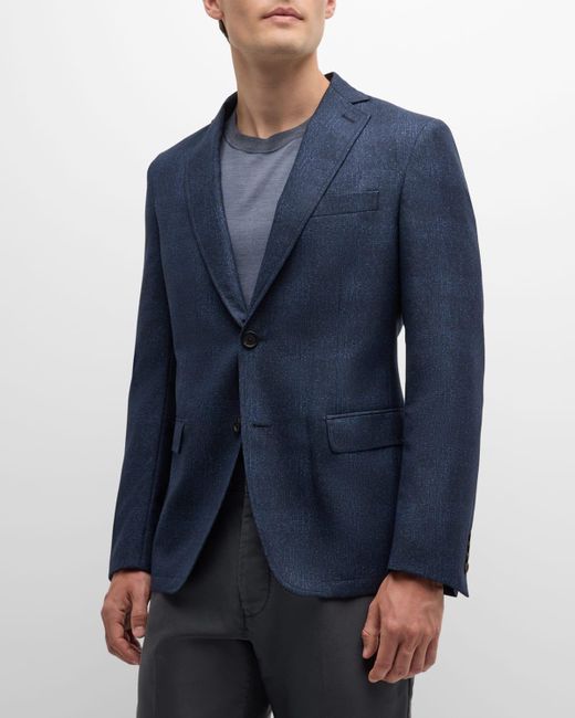 Pal Zileri Blue Check-Print Sport Jacket for men