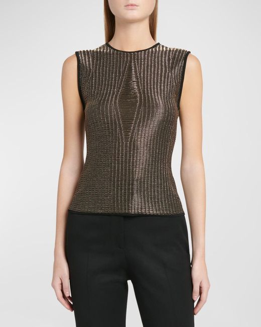 Alexander McQueen Black Armour Stitch Knit Top