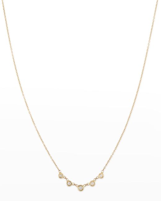 Jacquie Aiche Natural Yellow Gold 5-diamond Emily Necklace