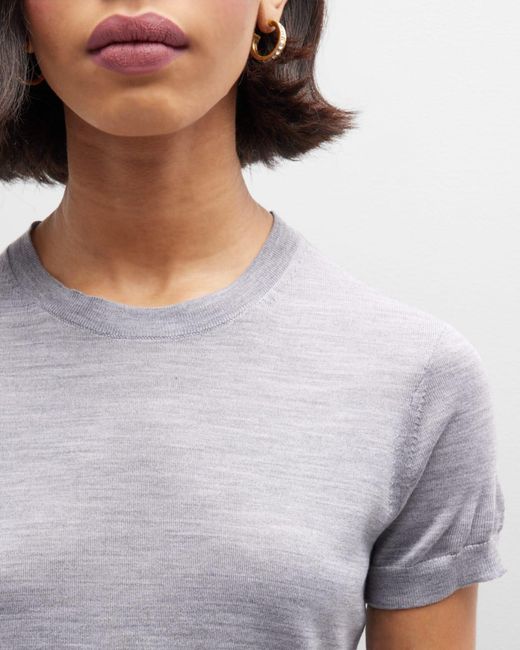 Theory Blue Basic Regal Wool Short-sleeve Tee