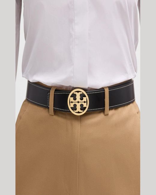 Tory Burch Multicolor Miller Reversible Smooth Leather Belt