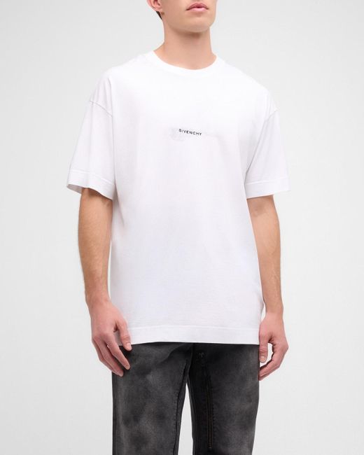 Givenchy White Wing Logo Short-Sleeve Cotton T-Shirt for men