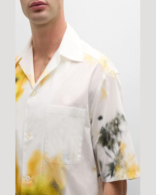 Alexander McQueen Multicolor Obscured Flower Camp Shirt for men