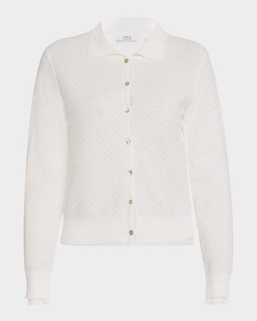 Vince White Double-Layered Cardigan