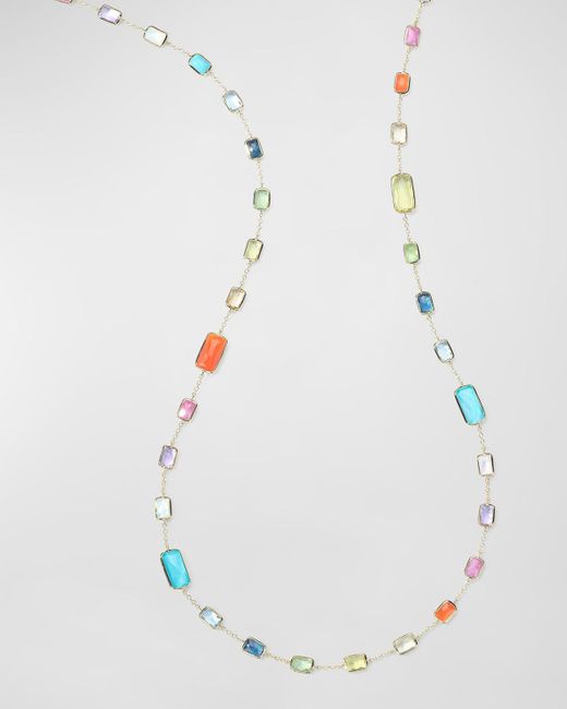 Ippolita White 18k Rock Candy Stone Chain Necklace In Summer Rainbow 2, 34.5"l