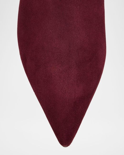 Stuart Weitzman Red 50Mm Vinnie Suede Stretch Booties